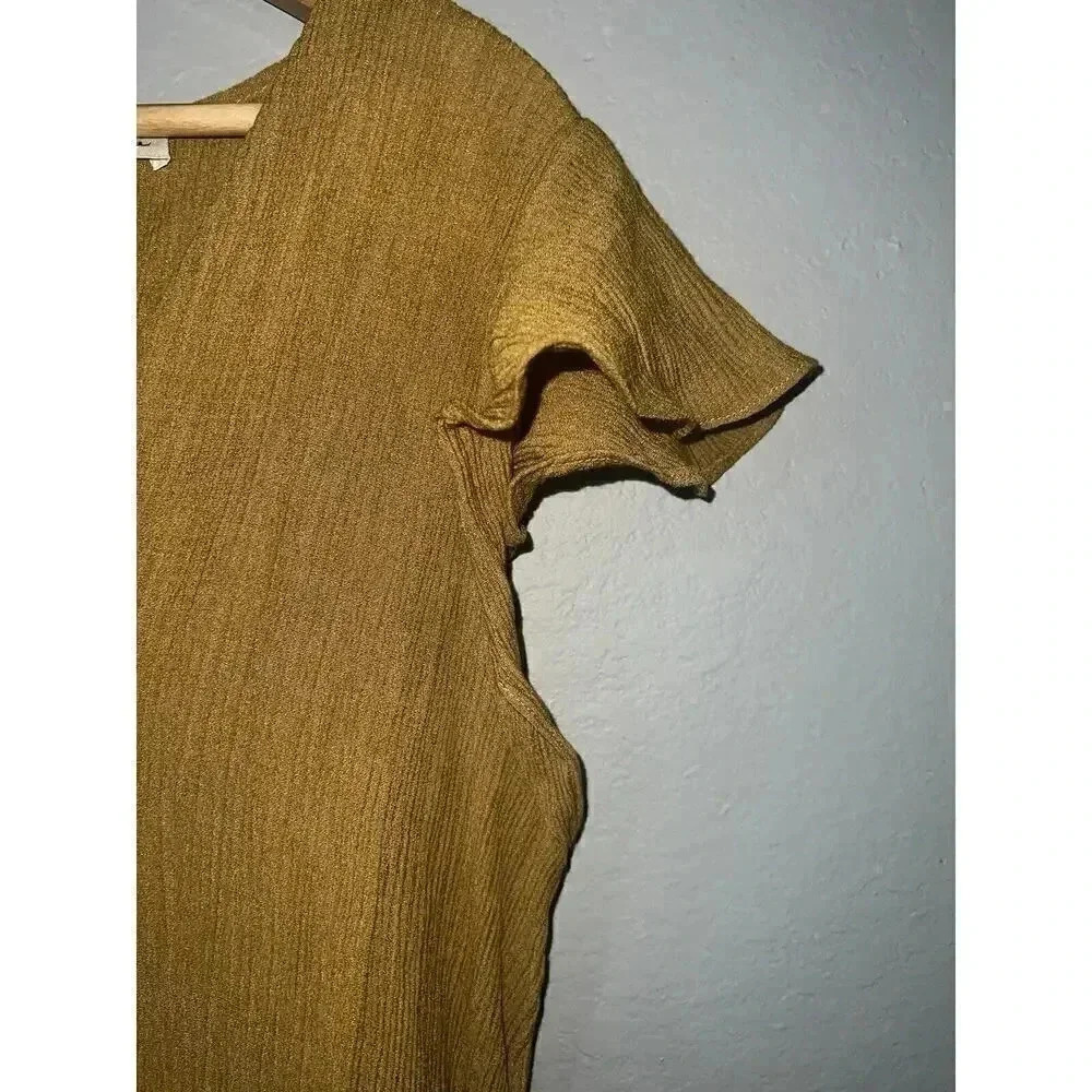 Lily White Women's Button Front Blouse V-Neck Cap Sleeve Back Tie Size XL - Picture 3 of 6